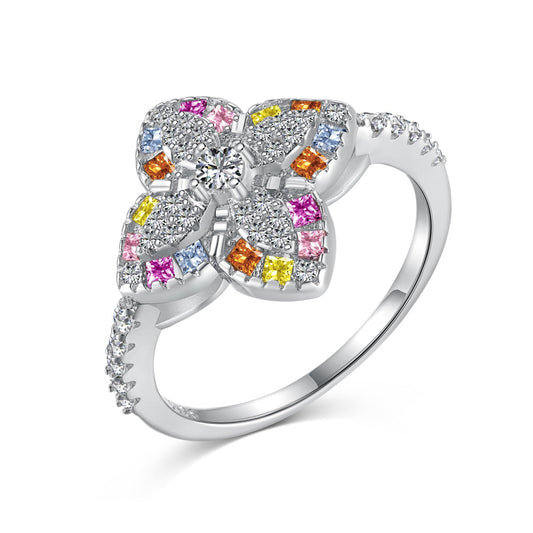 [ELAN LUXE]Luxurious Colorful Flower Shape Banquet Ring