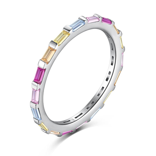 [ELAN LUXE]Exquisite Multicolored Emerald Cut Daily Ring