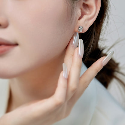 [ELAN LUXE]Radiant Luxurious Princess Cut Daily Earrings