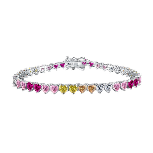 [ELAN LUXE]Luxurious Colorful Romantic Heart Shape Lover Bracelet