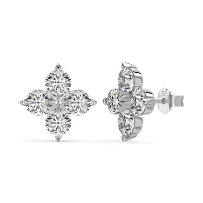 [ELAN LUXE]Four-Leaf Clover Eight-Pointed Star Earrings