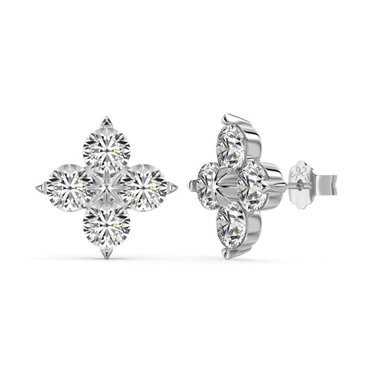 [ELAN LUXE]Four-Leaf Clover Eight-Pointed Star Earrings