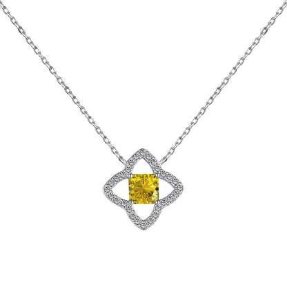 [ELAN LUXE]Exquisite Flower Shape Princess Cut Necklace