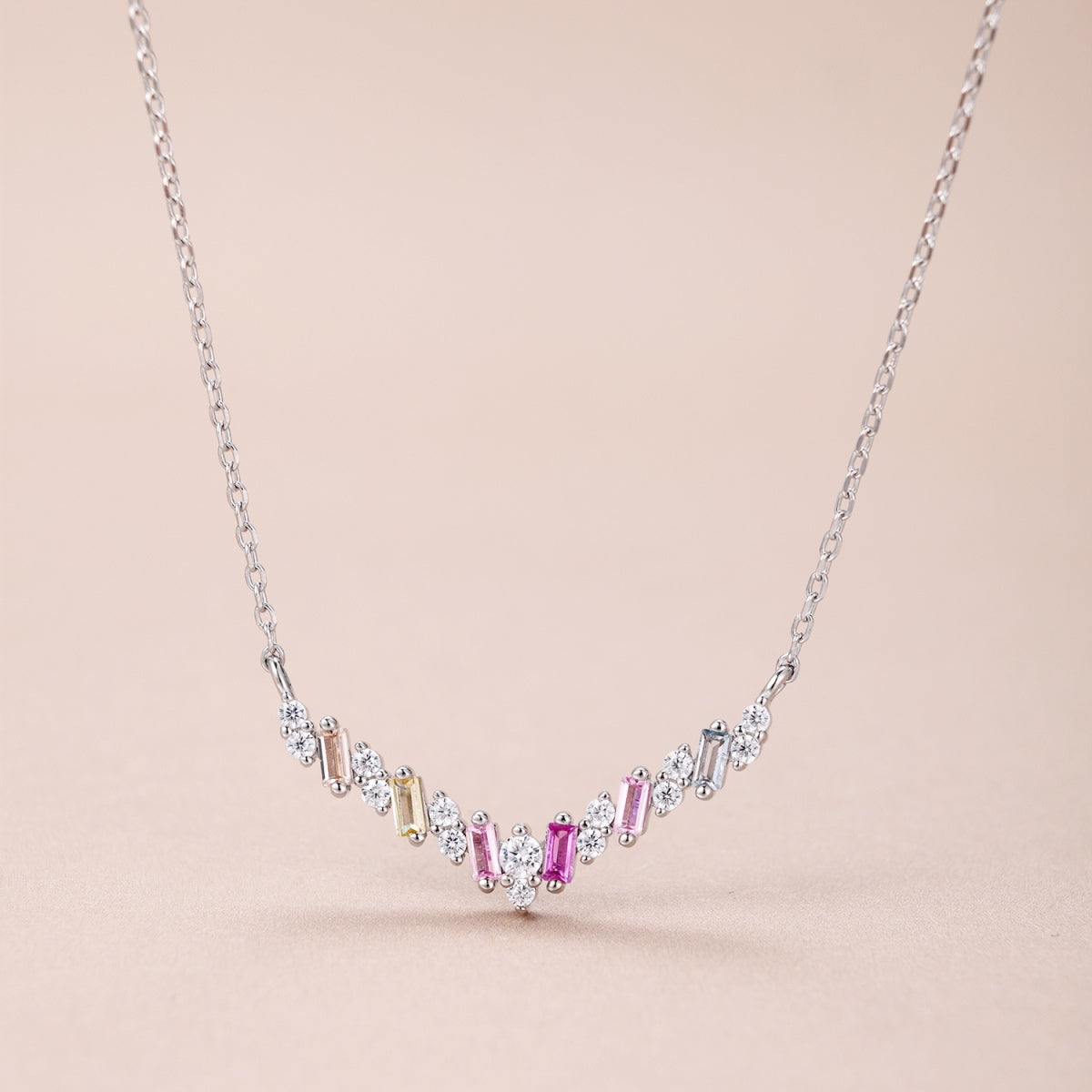 [ELAN LUXE]Dazzling Rainbow Necklace