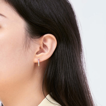 [ELAN LUXE]Radiant Colorful Round Cut Earrings