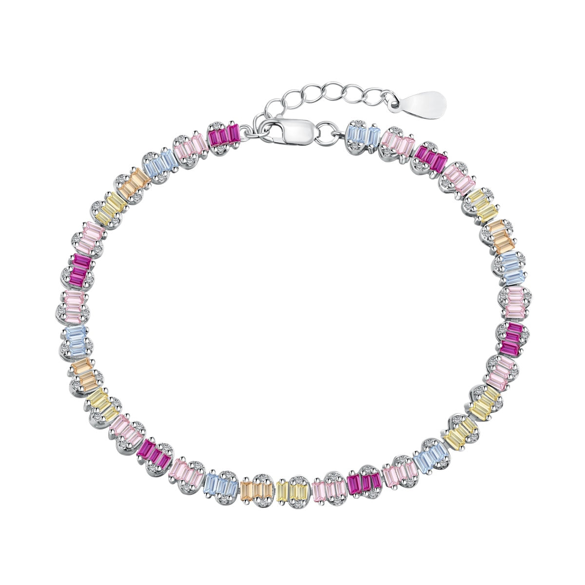 [ELAN LUXE]Delicate Colorful Emerald Cut Party Bracelet