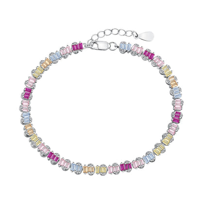 [ELAN LUXE]Delicate Colorful Emerald Cut Party Bracelet