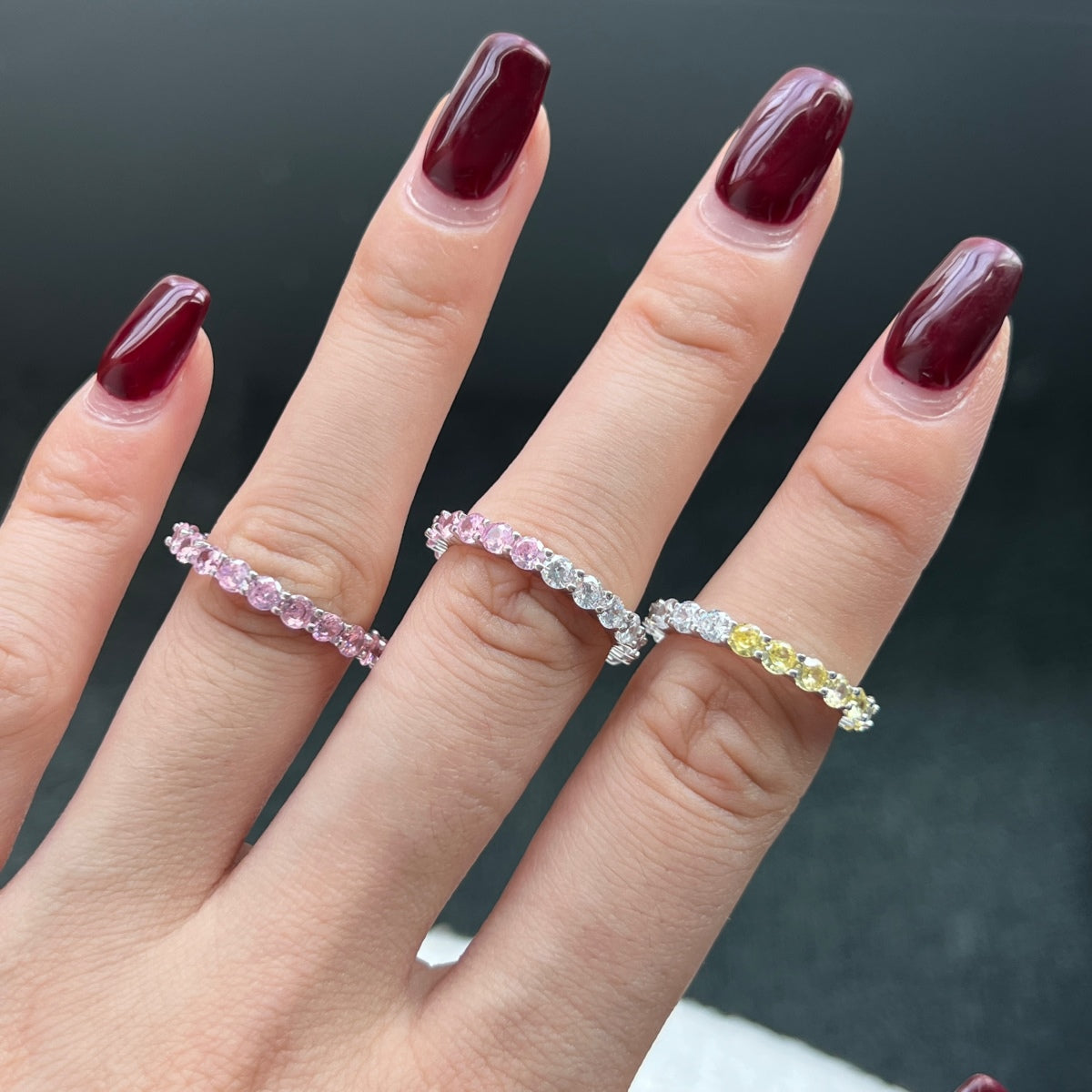 [ELAN LUXE]Sparkling Round Cut Tennis Ring