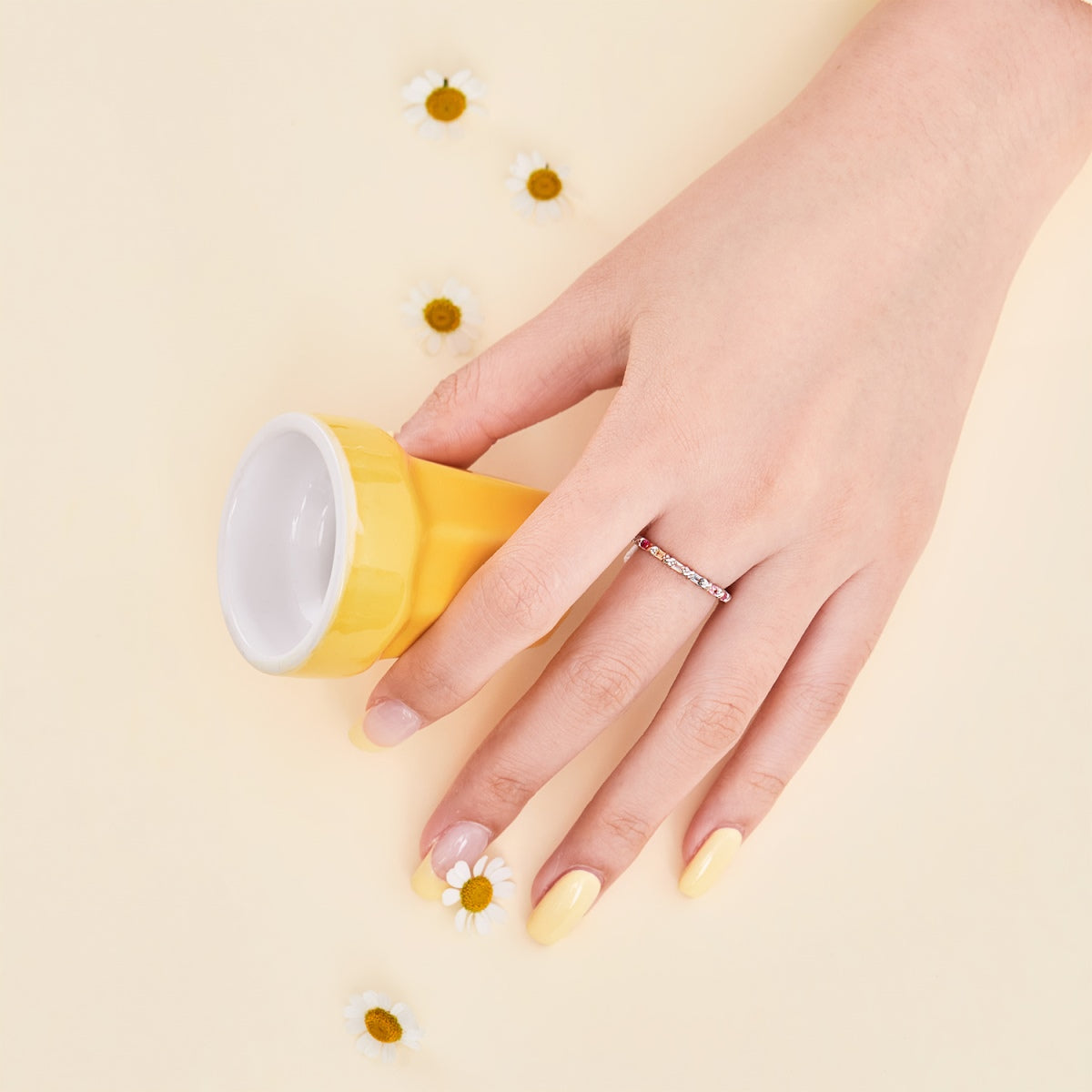 [ELAN LUXE]Charming Colorful Round Cut Daily Ring