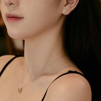 [ELAN LUXE]Delicate Unique Oval Cut Daily Earrings