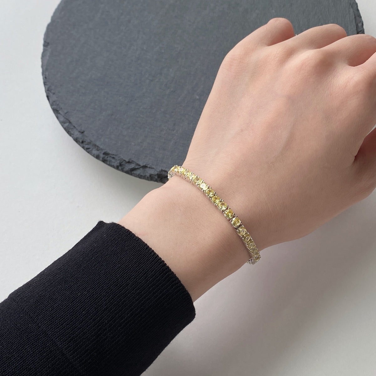 [ELAN LUXE]Ornate Dazzling Round Cut Tennis Bracelet