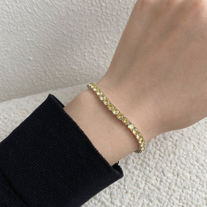 [ELAN LUXE]Ornate Dazzling Round Cut Tennis Bracelet