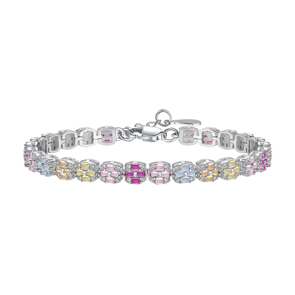 [ELAN LUXE]Delicate Colorful Emerald Cut Daily Bracelet