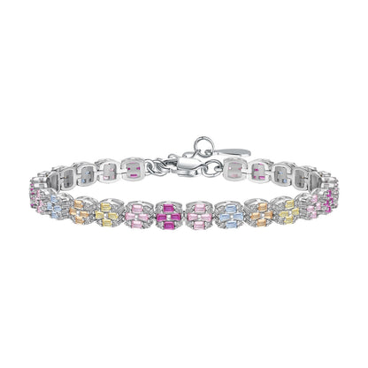 [ELAN LUXE]Delicate Colorful Emerald Cut Daily Bracelet