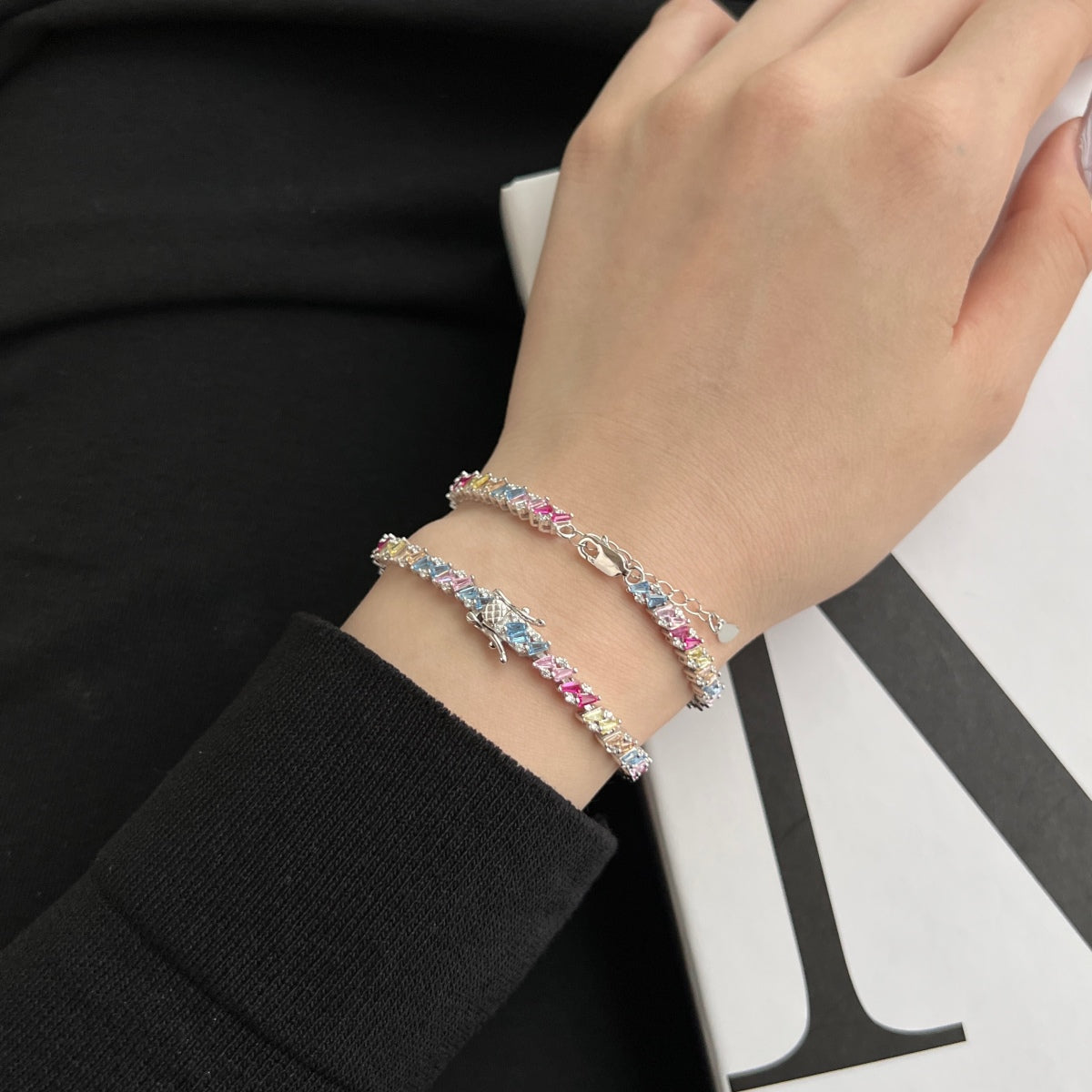 [ELAN LUXE]Ornate Sparkling Multi Cut Party Bracelet