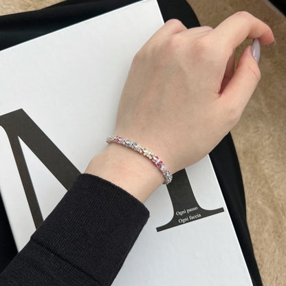[ELAN LUXE]Radiant Colorful Emerald Cut Party Bracelet