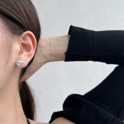 [ELAN LUXE]Dazzling Heart Shape Lover Earrings