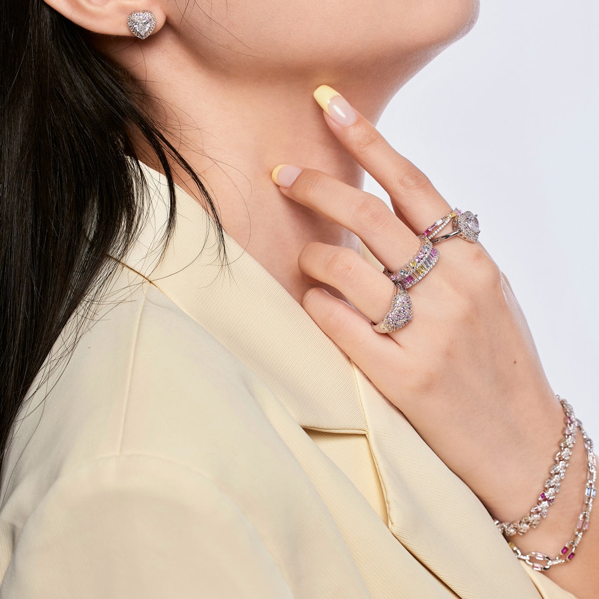 [ELAN LUXE]Delicate Ebullient Heart Shape Wedding Ring