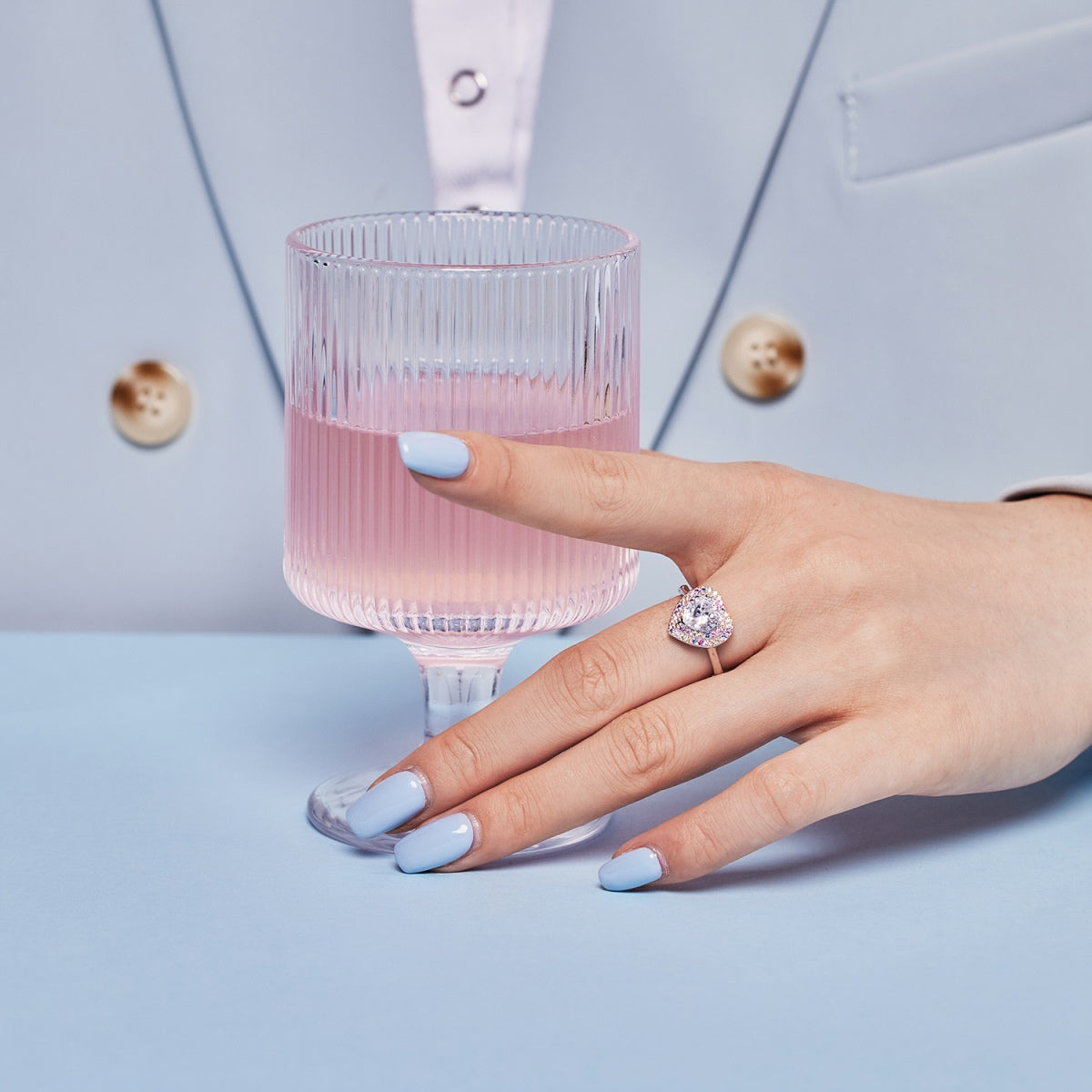 [ELAN LUXE]Delicate Ebullient Heart Shape Wedding Ring
