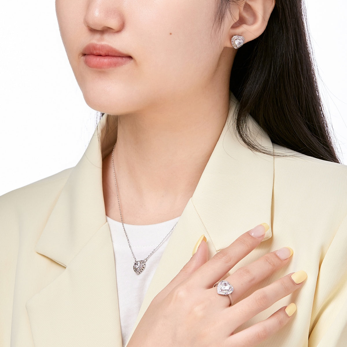 [ELAN LUXE]Delicate Ebullient Heart Shape Wedding Ring