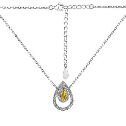 [ELAN LUXE]Sparkling Pear Cut Necklace