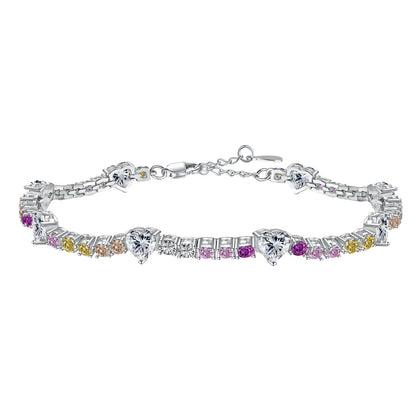 [ELAN LUXE]Romantic Heart Shape Round Cut Lover Bracelet