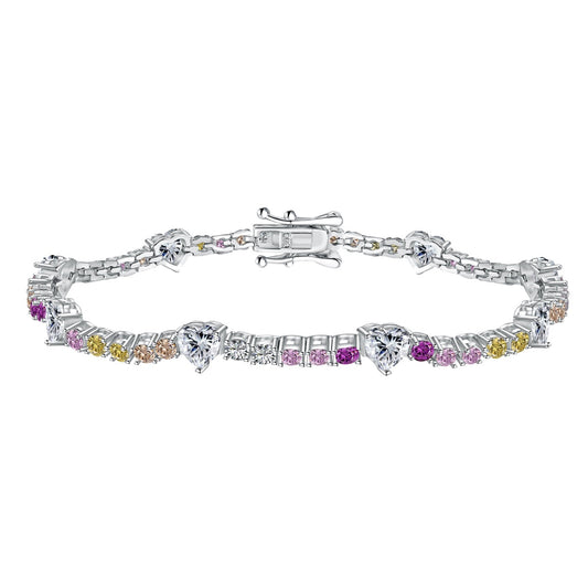 [ELAN LUXE]Romantic Heart Shape Round Cut Lover Bracelet