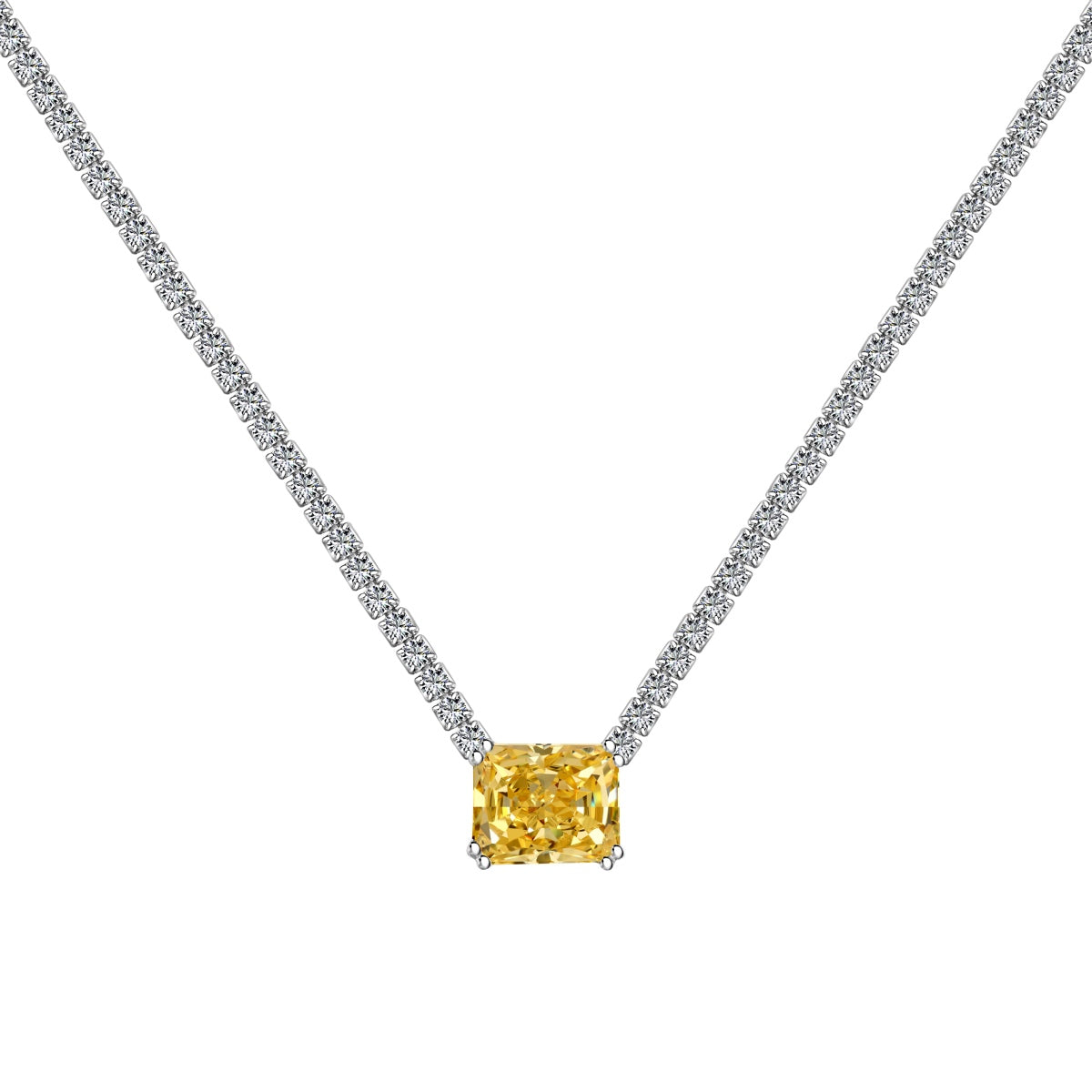 [ELAN LUXE]4.0 Carat Elegant Radiant Cut Necklace
