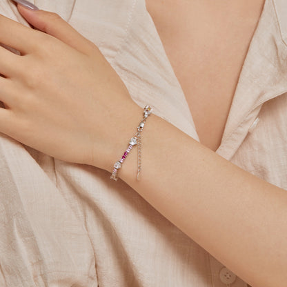 [ELAN LUXE]Romantic Heart Shape Round Cut Lover Bracelet