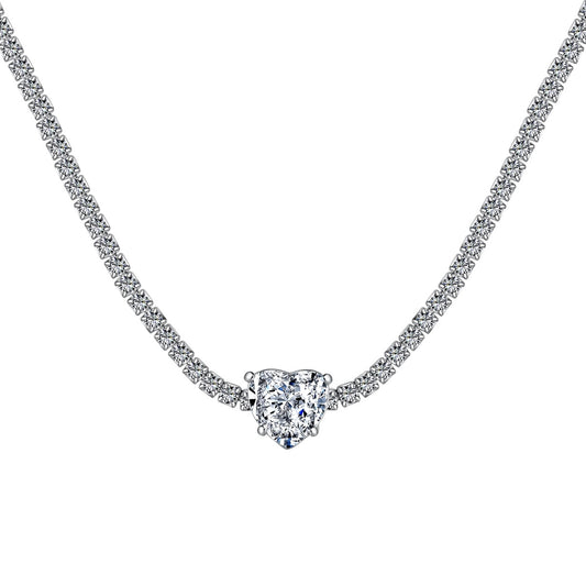 [ELAN LUXE]2.0 Carat Sparkling Tennis Heart Cut Necklace