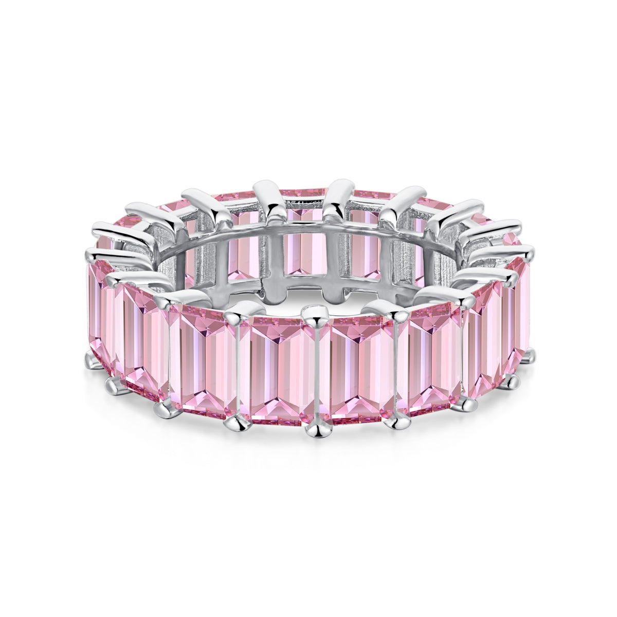 [ELAN LUXE]0.75 Carat Elegant Emerald Cut Tennis Ring