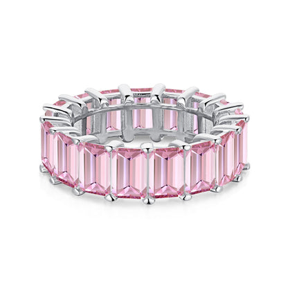 [ELAN LUXE]0.75 Carat Elegant Emerald Cut Tennis Ring