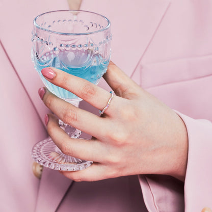 [ELAN LUXE]Dainty Colorful Round Cut Party Ring