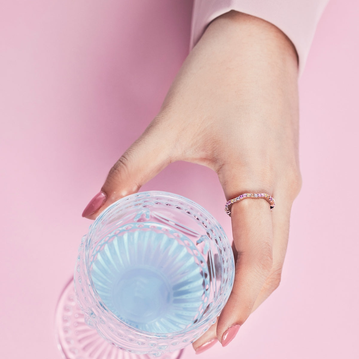 [ELAN LUXE]Dainty Colorful Round Cut Party Ring