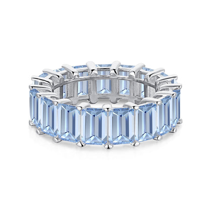 [ELAN LUXE]0.75 Carat Elegant Emerald Cut Tennis Ring