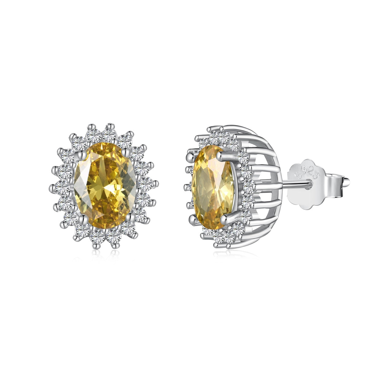 [ELAN LUXE]Delicate Radiant Oval Cut Daily Earrings