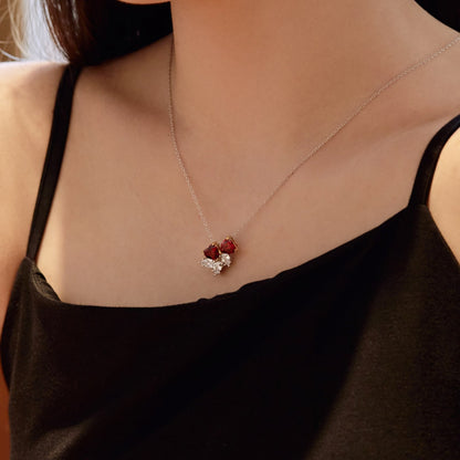 [ELAN LUXE]Dainty Red Heart Necklace
