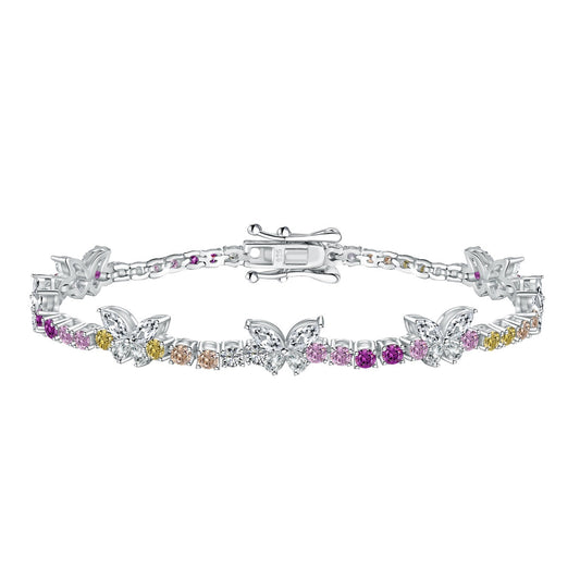 [ELAN LUXE]Ornate Colorful Butterfly Shape Round Cut Daily Bracelet