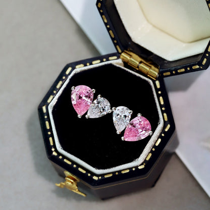 [ELAN LUXE]Dazzling Elegant Heart Cut Lover Earrings