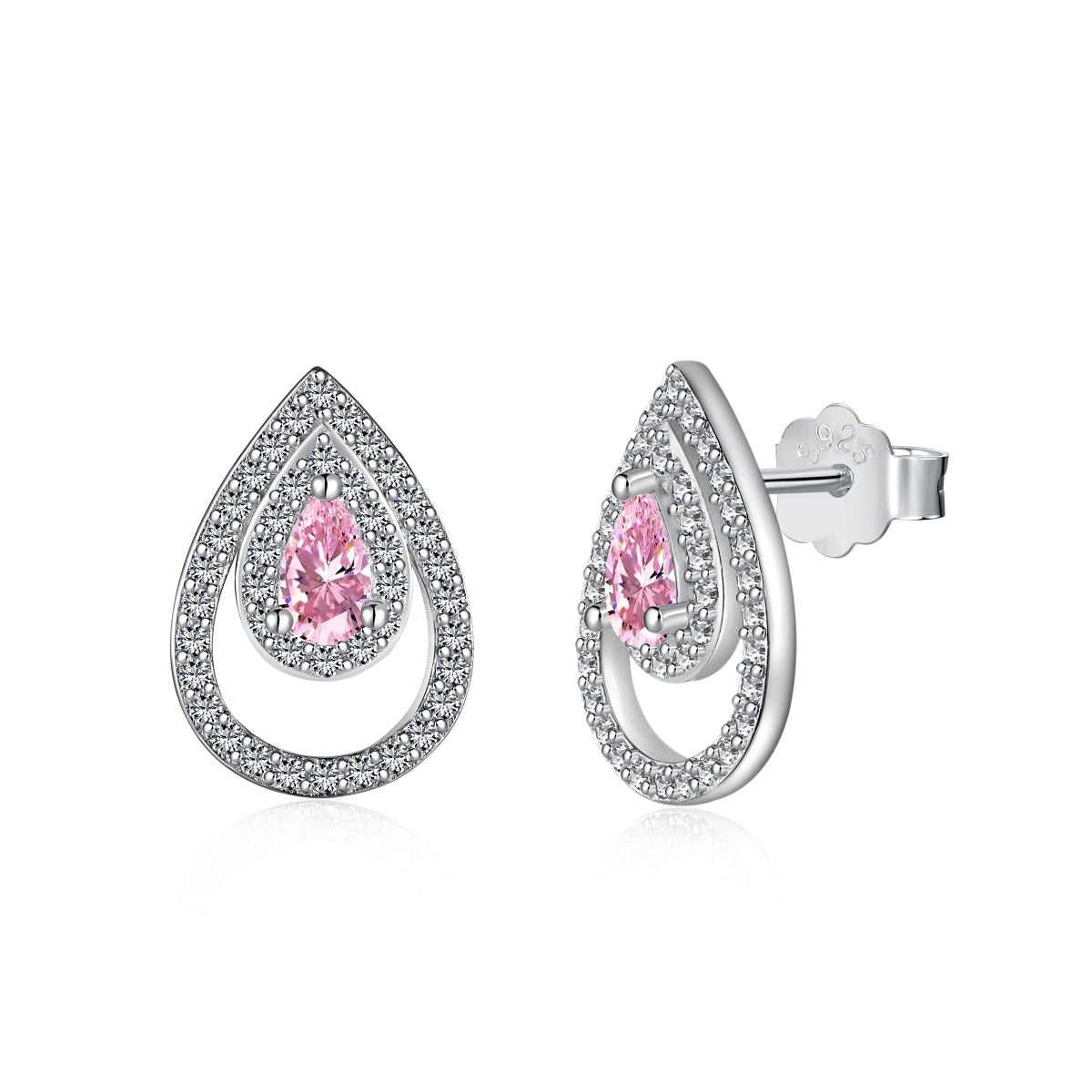 [ELAN LUXE]Sparkling Delicate Water Drop Shape Daily Earrings