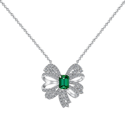 [ELAN LUXE]Luxurious Flower Shape Emerald Cut Necklace