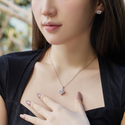 [ELAN LUXE]Heart-Shaped Four-Leaf Clover Bead Necklace