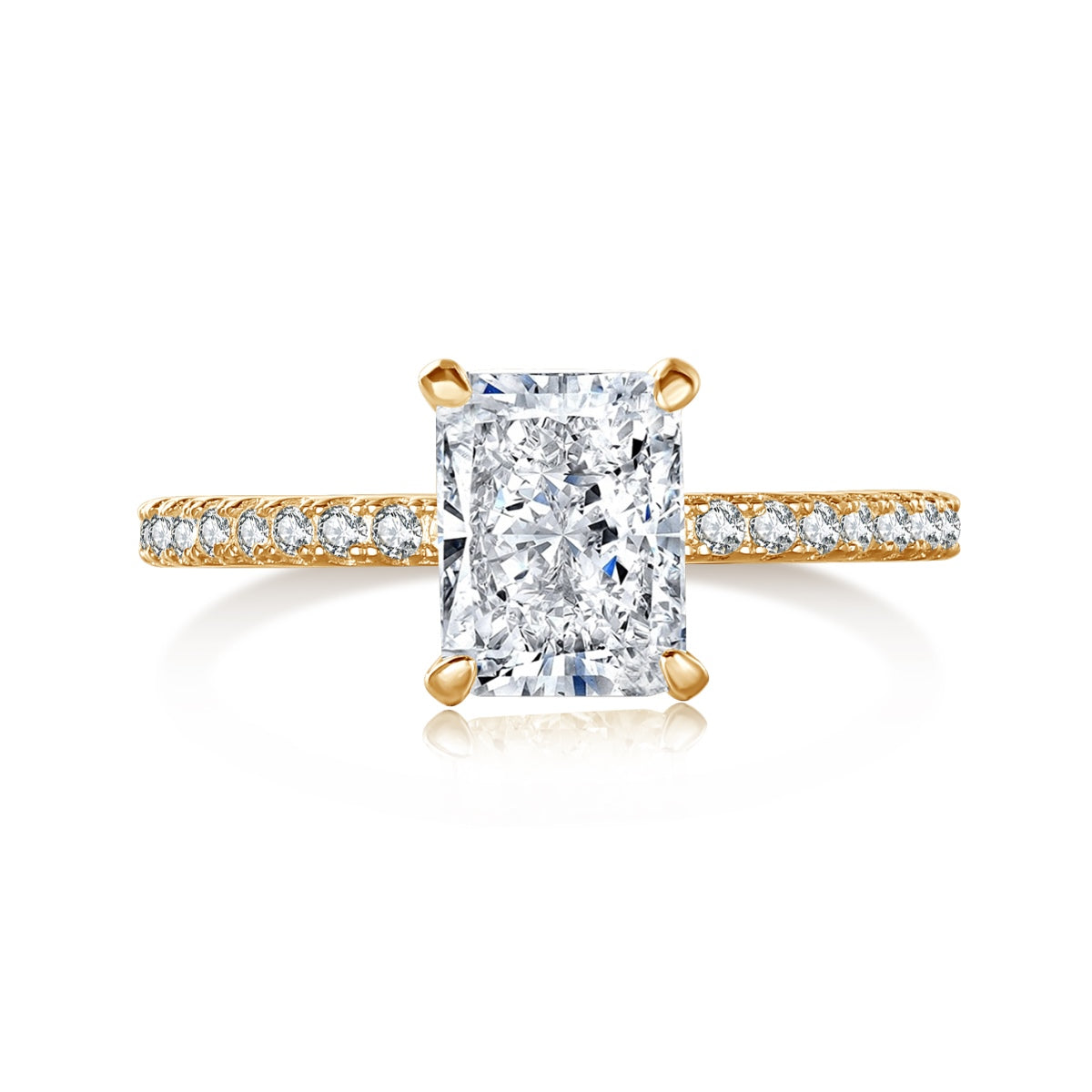 [ELAN LUXE]2.0 Carat Dazzling Sparkling Radiant Cut Party Ring