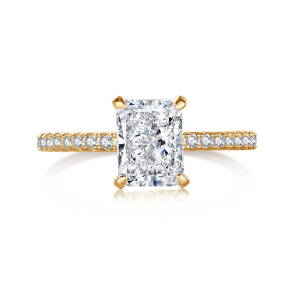 [ELAN LUXE]2.0 Carat Dazzling Sparkling Radiant Cut Party Ring
