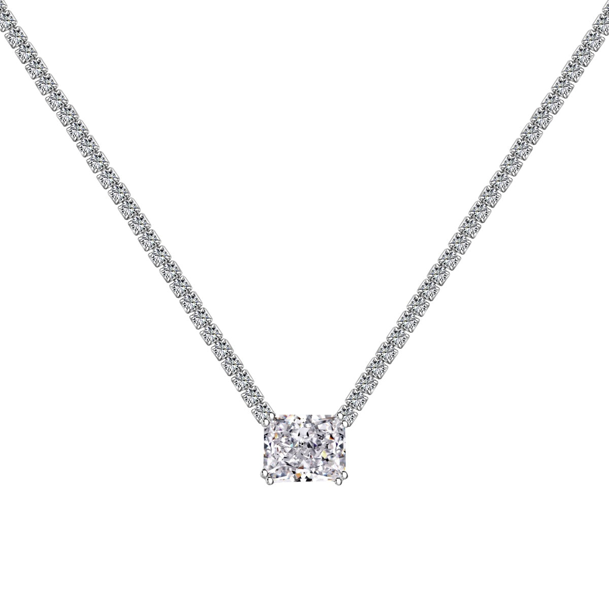 [ELAN LUXE]4.0 Carat Elegant Radiant Cut Necklace