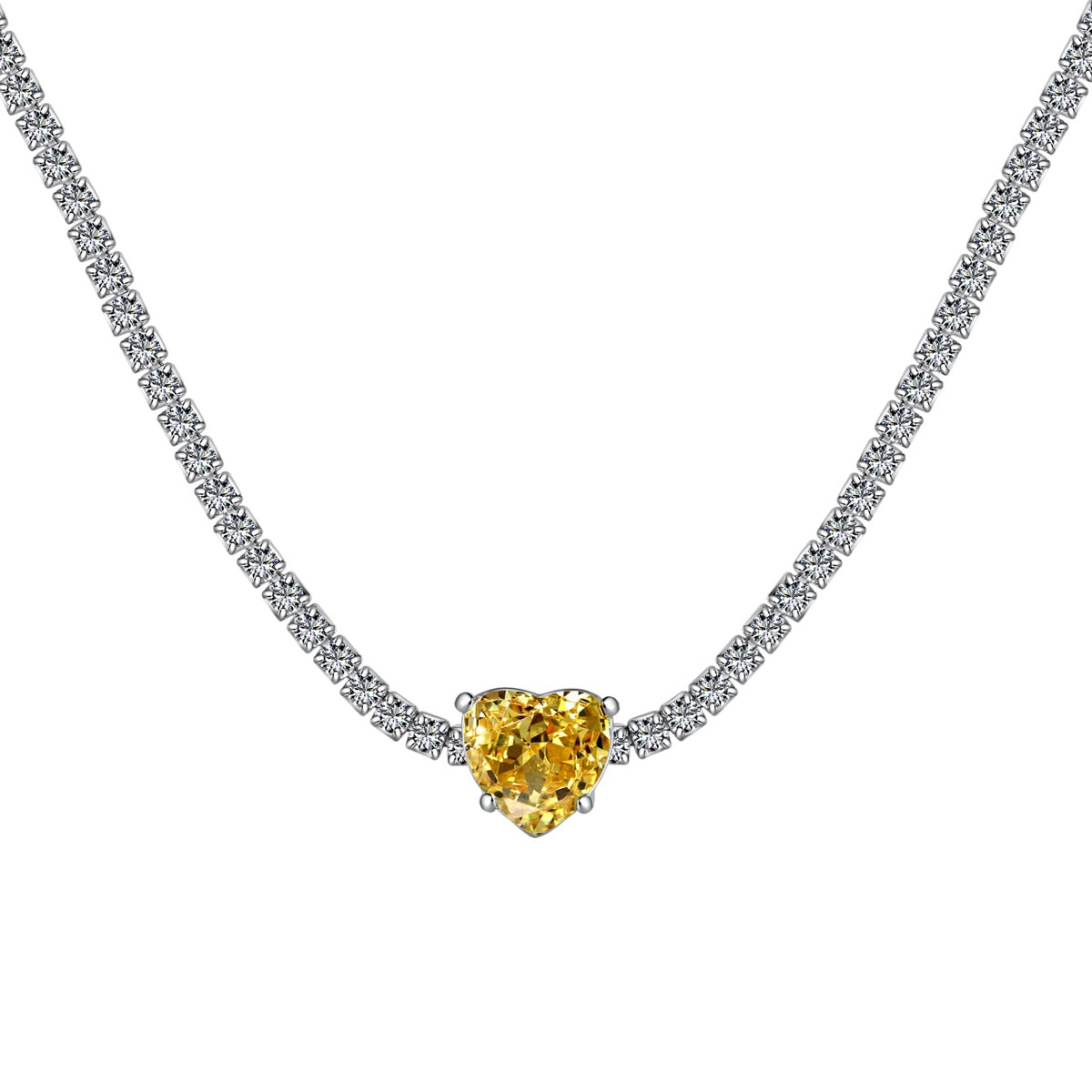 [ELAN LUXE]2.0 Carat Sparkling Tennis Heart Cut Necklace