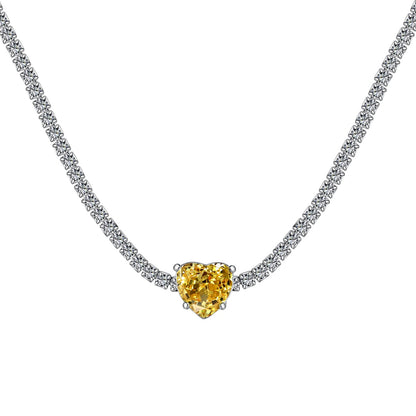 [ELAN LUXE]2.0 Carat Sparkling Tennis Heart Cut Necklace