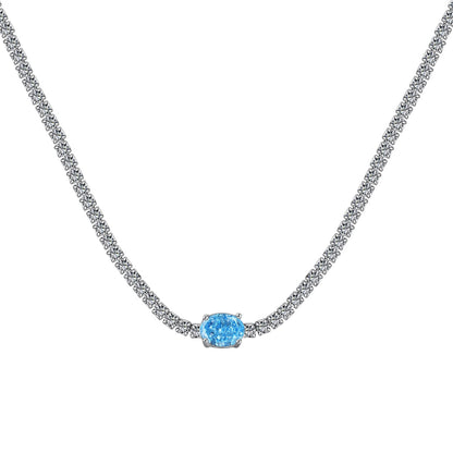 [ELAN LUXE]1.0 Carat Shining Oval Cut Necklace