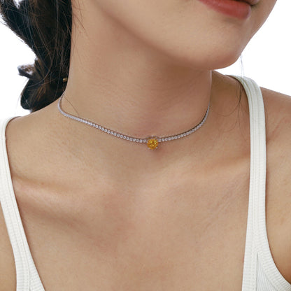 [ELAN LUXE]2.0 Carat Sparkling Tennis Heart Cut Necklace