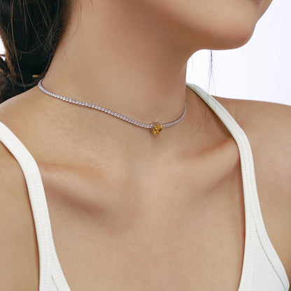 [ELAN LUXE]2.0 Carat Sparkling Tennis Heart Cut Necklace